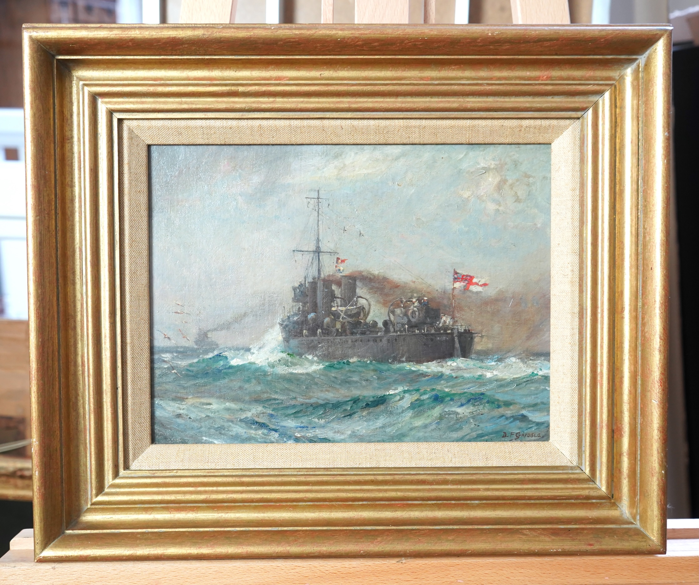 Bernard Finegan Gribble, 1872-1962, 'Three Masted Ships at Sea' and 'Off the Coast'